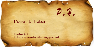 Ponert Huba névjegykártya